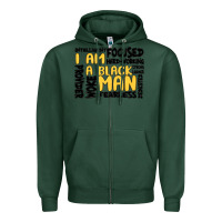 Sports Green i am a black man Zipper Hoodie - MaliasSmallBusiness