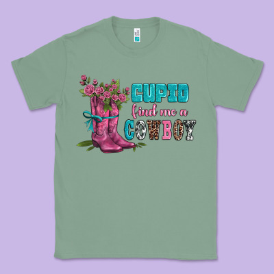 Velantines Day Cupid Find Me A Cowboy Classic Tee Designed By Adodesignshop