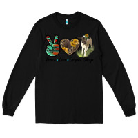 Black Peace Love Dorper Sheep Long Sleeve Tee - LillyAllenDesigns