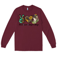 Burgundy Peace Love Dorper Sheep Long Sleeve Tee - LillyAllenDesigns