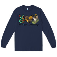 Navy Peace Love Dorper Sheep Long Sleeve Tee - LillyAllenDesigns
