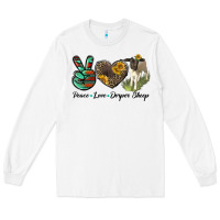 White Peace Love Dorper Sheep Long Sleeve Tee - LillyAllenDesigns