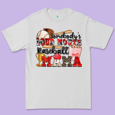 Somebody's Loud Mouth Baseball Mama Premium Tee Designed By Zillion Design Studio