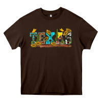 Chocolate Brown texas Heavy Core Tee - texasbilliewilder