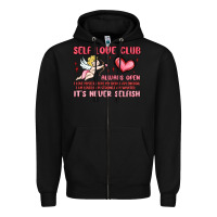 Black self love club Zipper Hoodie - MaliasSmallBusiness