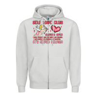 Dove Grey self love club Zipper Hoodie - MaliasSmallBusiness