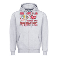 Heather Grey self love club Zipper Hoodie - MaliasSmallBusiness
