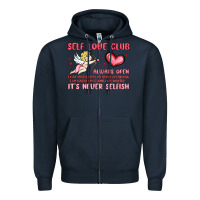 Navy self love club Zipper Hoodie - MaliasSmallBusiness
