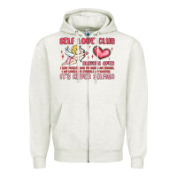 Oatmeal Heather self love club Zipper Hoodie - MaliasSmallBusiness