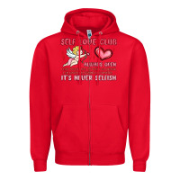 Red self love club Zipper Hoodie - MaliasSmallBusiness