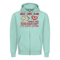 Seafoam self love club Zipper Hoodie - MaliasSmallBusiness