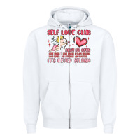 White self love club Zipper Hoodie - MaliasSmallBusiness