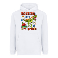 White roaring into 4th grade Heavyweight Hoodie - BundleAndBundleShop
