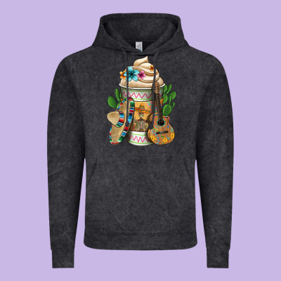 Mexican Hot Coffee Cup Vintage Hoodie Designed By Fadigitalartstudio