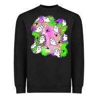 Black ghost halloween patch Heavyweight Sweatshirt - BundleAndBundleShop