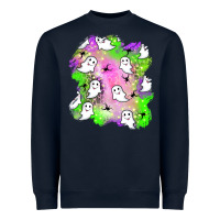 Navy ghost halloween patch Heavyweight Sweatshirt - BundleAndBundleShop