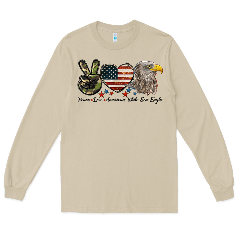 Peace Love American White Sea Eagle Long Sleeve Tee by LillyAllenDesigns | Teevron