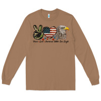 Toasted Coconut Peace Love American White Sea Eagle Long Sleeve Tee - LillyAllenDesigns