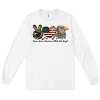 White Peace Love American White Sea Eagle Long Sleeve Tee - LillyAllenDesigns
