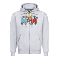 Heather Grey archery mom Zipper Hoodie - MaliasSmallBusiness