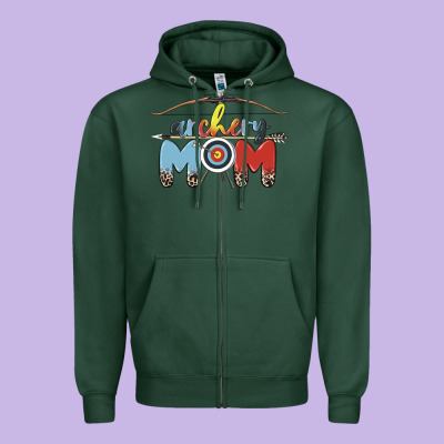 Archery Mom Zipper Hoodie Designed By Maliassmallbusiness