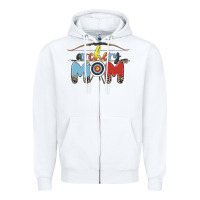 White archery mom Zipper Hoodie - MaliasSmallBusiness