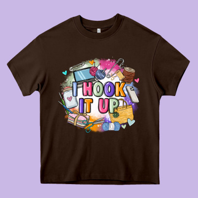 I Hook It Up  Sewing Heavy Core Tee Designed By Zillion Design Studio