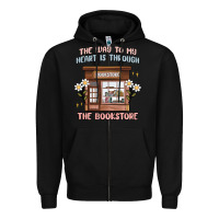 Black the way to my heart is through the bookstore Zipper Hoodie - MaliasSmallBusiness