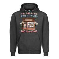 Charcoal Heather the way to my heart is through the bookstore Zipper Hoodie - MaliasSmallBusiness
