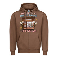 Chestnut the way to my heart is through the bookstore Zipper Hoodie - MaliasSmallBusiness