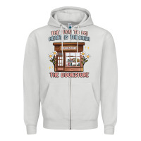 Dove Grey the way to my heart is through the bookstore Zipper Hoodie - MaliasSmallBusiness