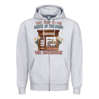 Heather Grey the way to my heart is through the bookstore Zipper Hoodie - MaliasSmallBusiness