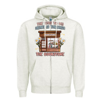 Oatmeal Heather the way to my heart is through the bookstore Zipper Hoodie - MaliasSmallBusiness