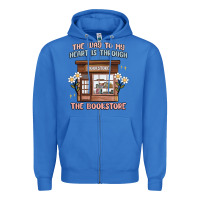 True Royal the way to my heart is through the bookstore Zipper Hoodie - MaliasSmallBusiness