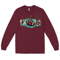 Burgundy football mom Long Sleeve Tee - BarkalooDesign