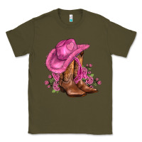 Army Green valentines day boots cowgirl hat and roses Classic Tee - AdoDesignShop