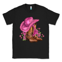 Black valentines day boots cowgirl hat and roses Classic Tee - AdoDesignShop