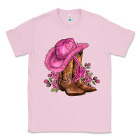 Bubblegum Pink valentines day boots cowgirl hat and roses Classic Tee - AdoDesignShop