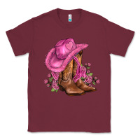 Burgundy valentines day boots cowgirl hat and roses Classic Tee - AdoDesignShop