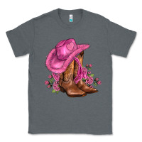 Charcoal Heather valentines day boots cowgirl hat and roses Classic Tee - AdoDesignShop