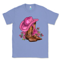 Colony Blue valentines day boots cowgirl hat and roses Classic Tee - AdoDesignShop