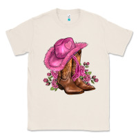 Natural valentines day boots cowgirl hat and roses Classic Tee - AdoDesignShop
