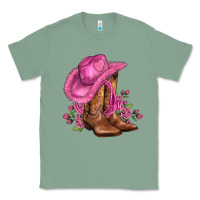 Sage valentines day boots cowgirl hat and roses Classic Tee - AdoDesignShop