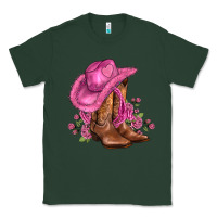 Sports Green valentines day boots cowgirl hat and roses Classic Tee - AdoDesignShop
