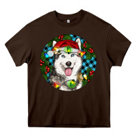 Chocolate Brown Christmas Husky Heavy Core Tee - RanaPortraitStore