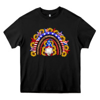 Black american flag gnomes sunflowers rainbow Heavy Core Tee - Artiststas