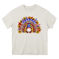 Cream american flag gnomes sunflowers rainbow Heavy Core Tee - Artiststas