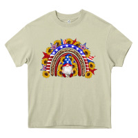 Mossy american flag gnomes sunflowers rainbow Heavy Core Tee - Artiststas