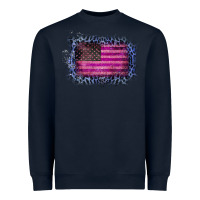 Navy Old Leopard American Flag Heavyweight Sweatshirt - Bettercallsaul