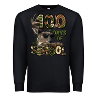 Black 100 days of school hunting deer Premium Sweatshirt - LillyAllenDesigns